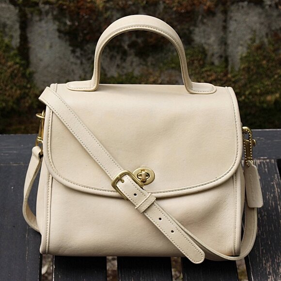 Coach Vintage - Manor Top Handle Crossbody Bag 9977 in color Bone, USA 90s - Picture 1 of 15